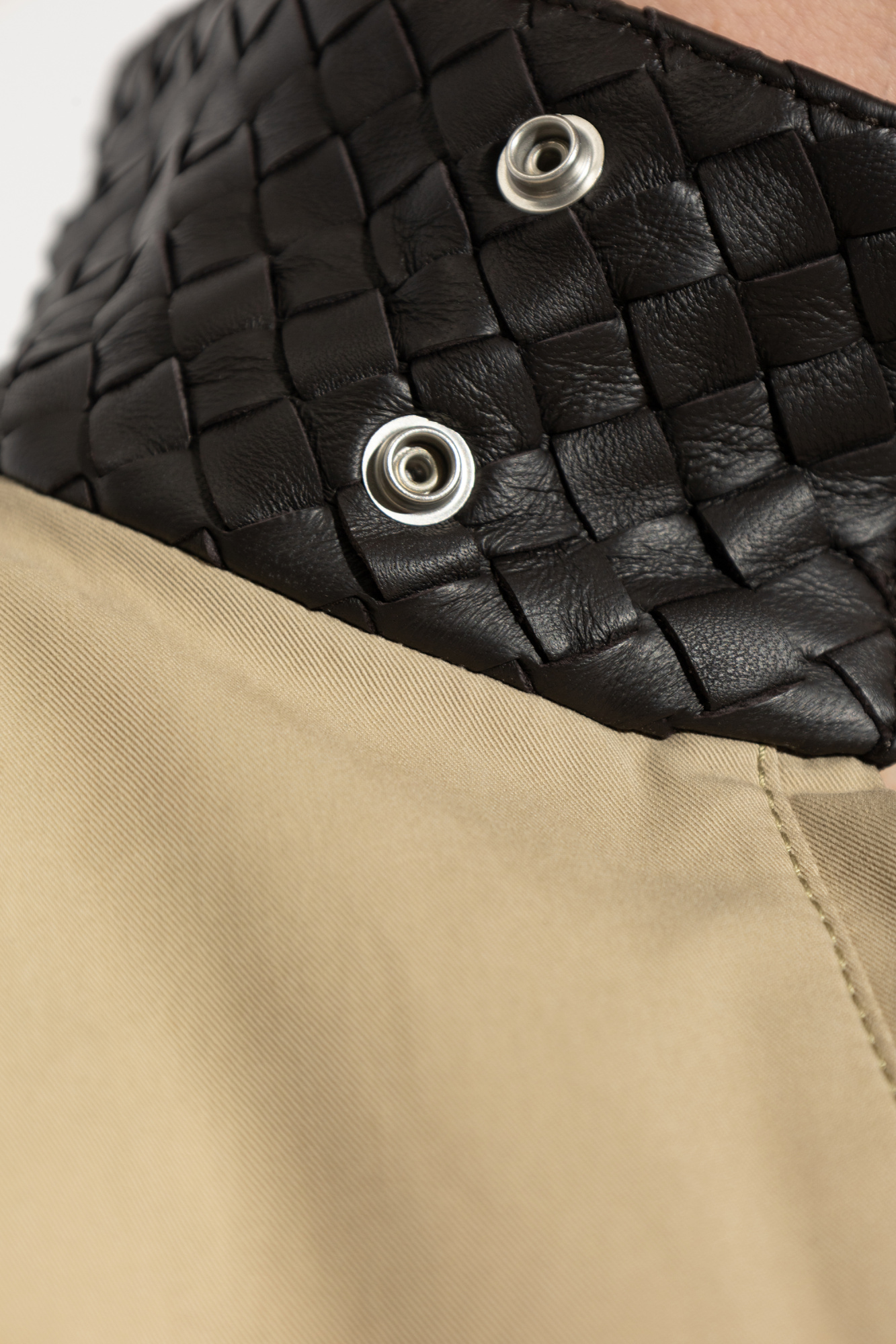 Beige Jacket with decorative stand-up collar Bottega Veneta